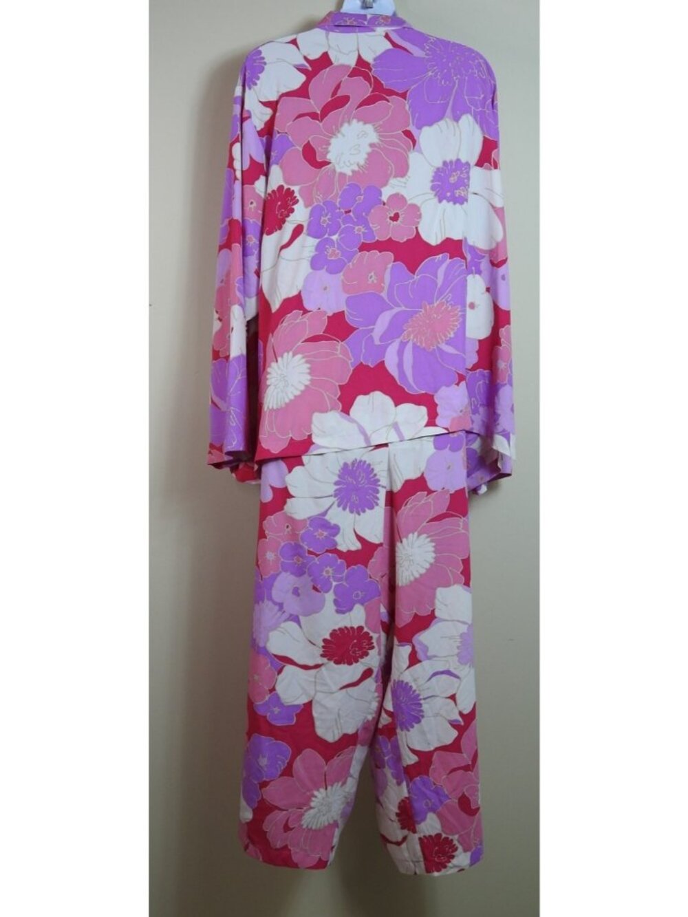 Natori Floral Pajama Set 2X Pink Purple Lounge Sleepwear Button Front Set 2pc - Picture 3 of 7